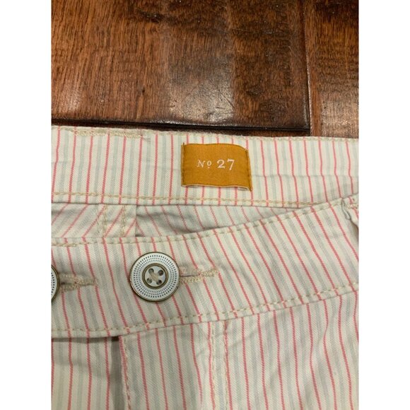 Pilcro and the Letterpress White, Pink, & Blue Striped Skinny Jeans, Size 27 - Picture 4 of 8